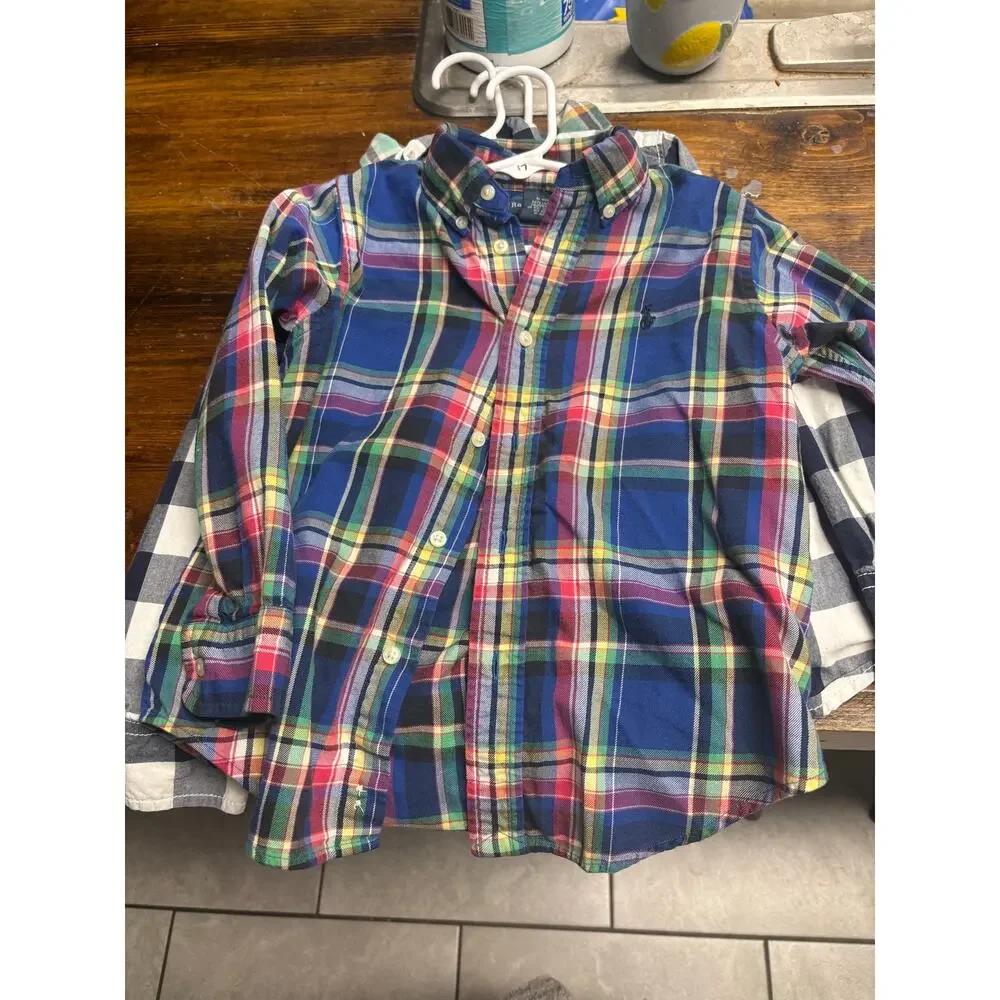 Lot of 4 Long Sleeve Button Down Shirts Size 4T